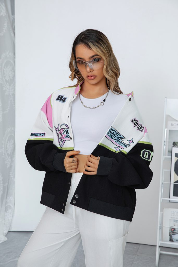 Women's Relaxed Fit Black Cargo Jacket