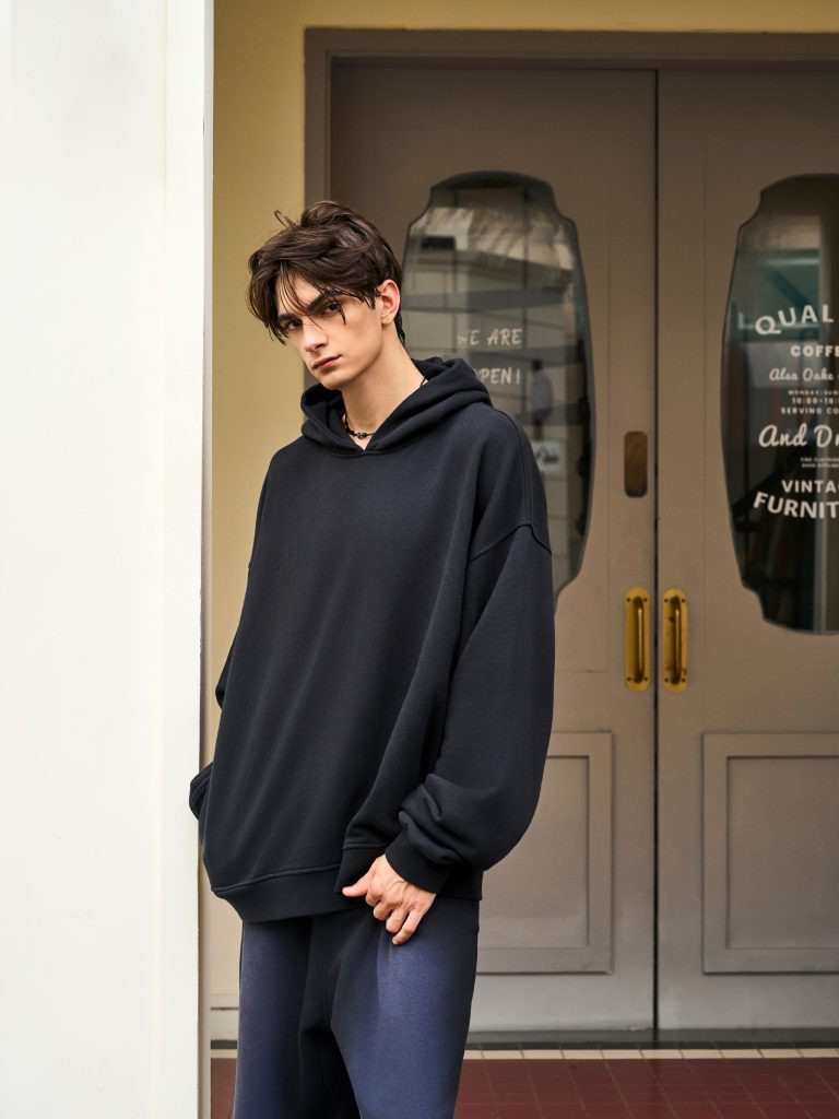 Men's Oversize Black side pocket hoodie
